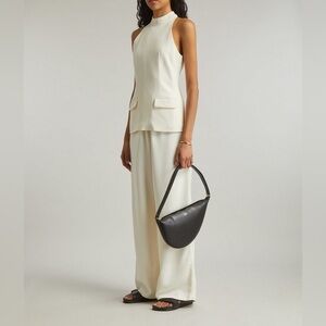 White sleeveless dress top